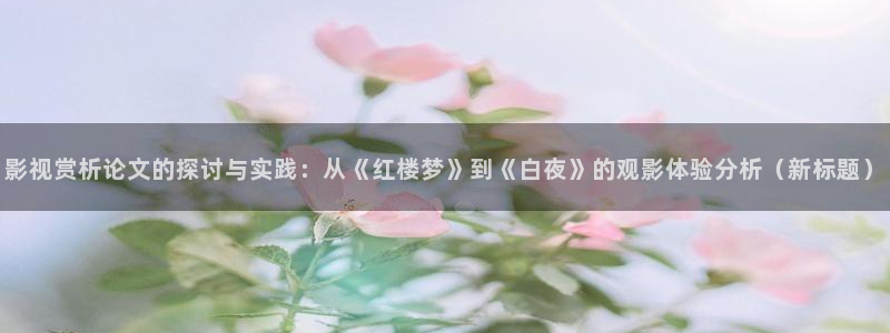 泡泡影音：影视赏析论文的探讨与实践：从《红楼梦》到《白夜》的观影体验分析（新标题）